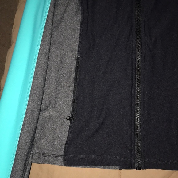 Athletic Zip Up Jacket with Thumb Holes - Picture 2 of 3